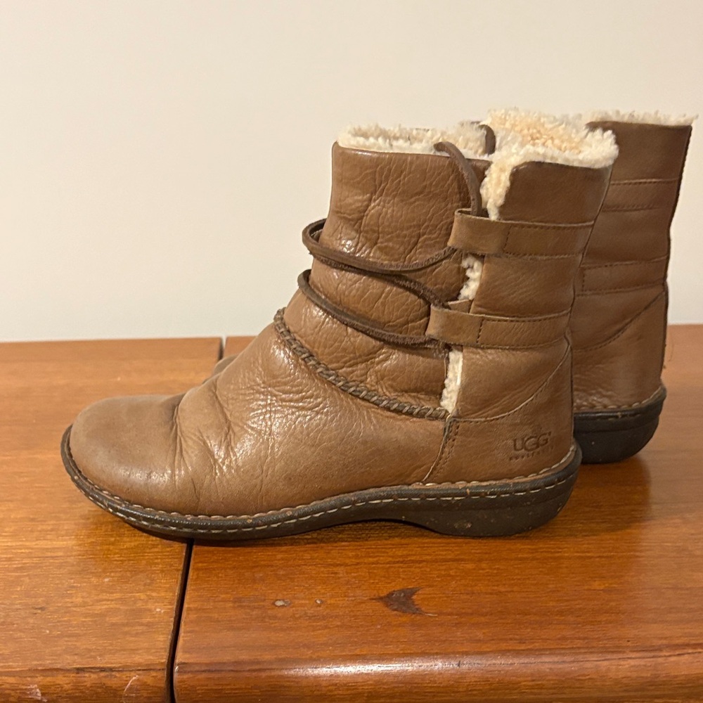 UGG Women's Tan Leather Winter Boots